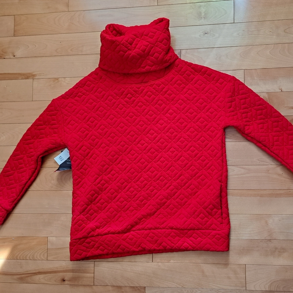 New Gapfit quilted funnel neck sweater szM